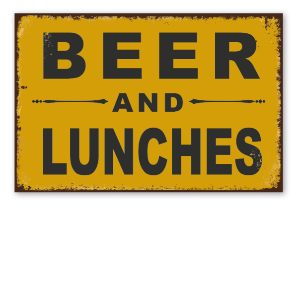 Retro Schild Bier and Lunches
