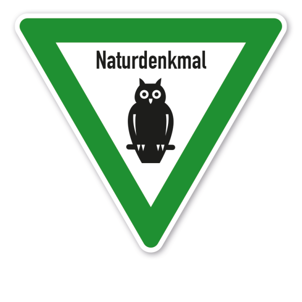 Verkehrsschild Naturdenkmal - Eule mit Text – VZ-PR-112