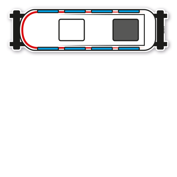 Bodenkleber für Lern- und Bewegungspfade - Zugschienen mit Waggon - BWP-02-138 – Verkehrserziehung