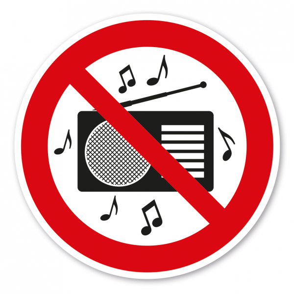 Verbotszeichen Lärm und Musik verboten