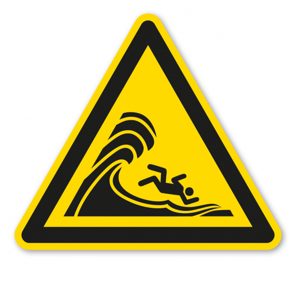 Warnzeichen Warnung vor hoher Brandung oder hohen brechenden Wellen – ISO 20712-1 - WSW023