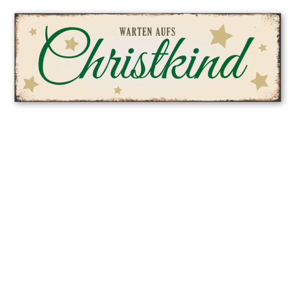 Retroschild Warten aufs Christkind