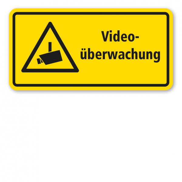 Hinweisschild Videoüberwachung - gelb