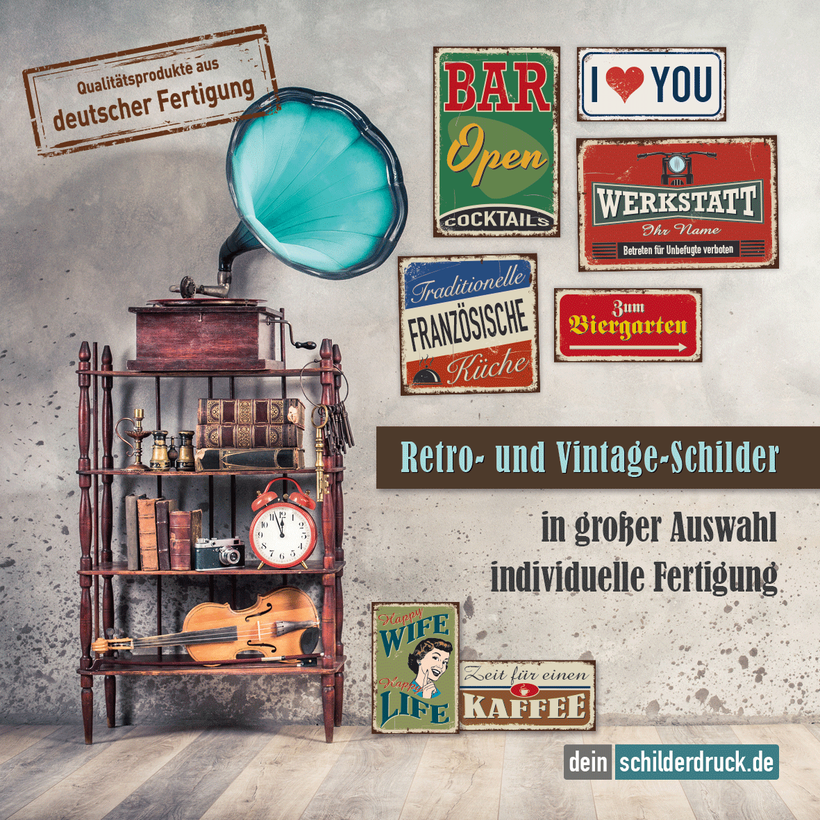 VintageSchild / RetroSchild Nimm Rücksicht auf Wartende. Fasse dich