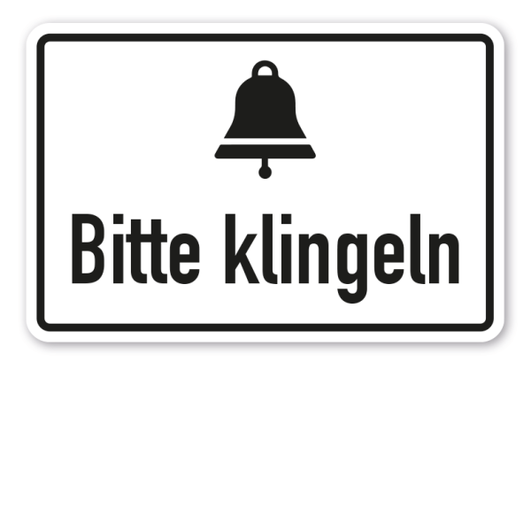 Hinweisschild Bitte klingeln - auch mit Richtungspfeilen