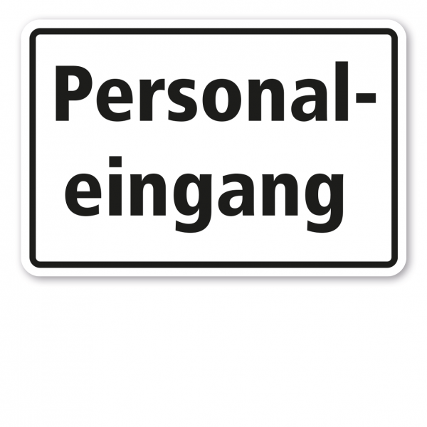 Hinweisschild / Textschild Personaleingang