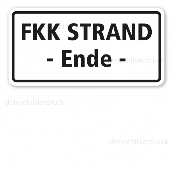 Hinweisschild FKK Strand - Ende