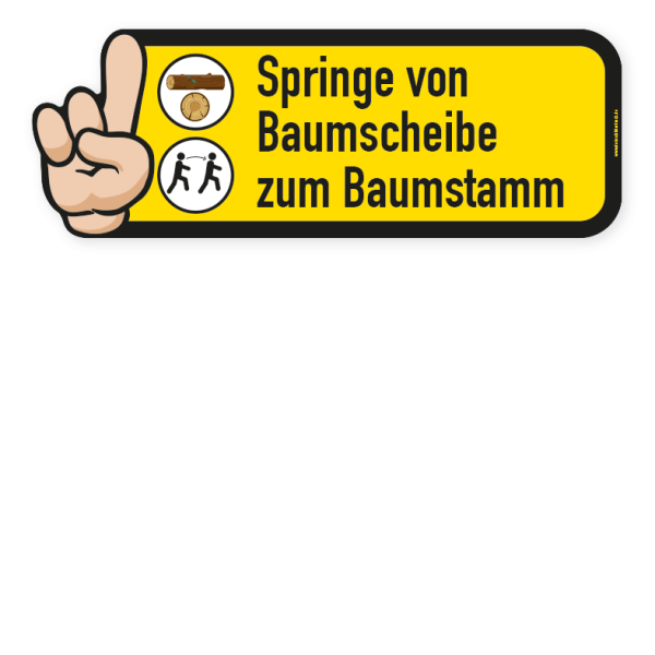 Info-Bodenkleber für Bewegungspfade - Springe von Baumscheibe zum Baumstamm – BWP-INFO-26