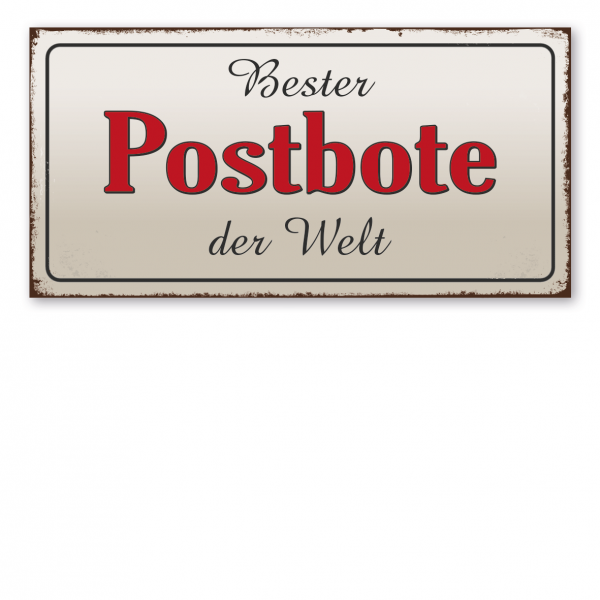 Retroschild / Vintage-Textschild Bester Postbote der Welt