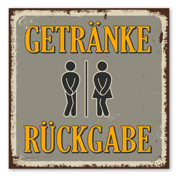 Retroschild / Vintage-Schild Getränkerückgabe 03