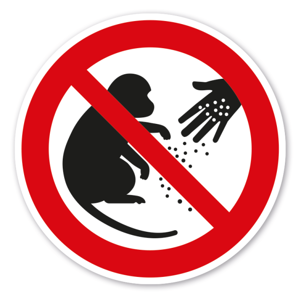 Verbotszeichen Das Füttern von Affen ist verboten