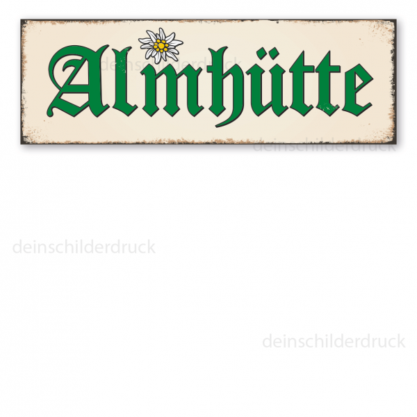 Retro Schild Almhütte