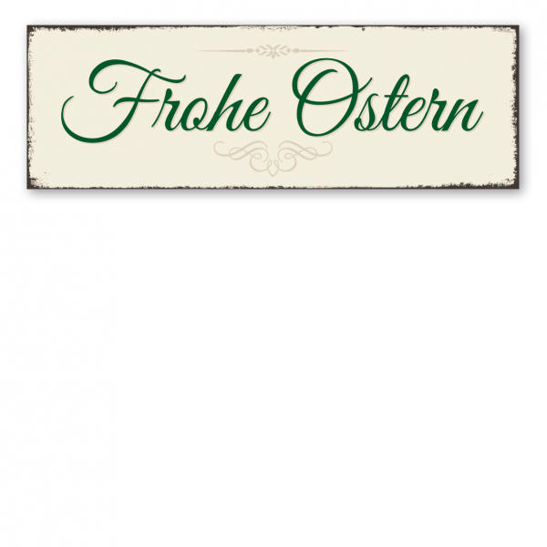 Retro Schild Frohe Ostern - schmal