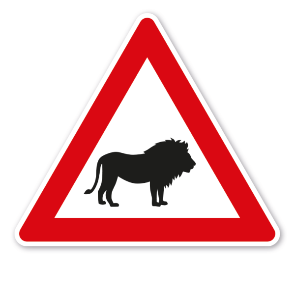 Verkehrsschild Achtung Löwen – VZ-PR-161
