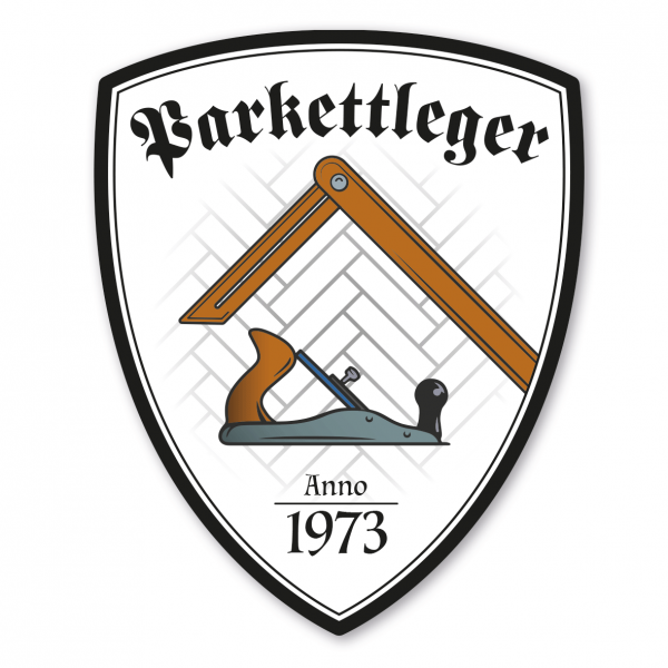 Maibaumschild / Zunftwappen Parkettleger mit Zunftnamen, Gründungsjahr oder Ihrem Wunschtext - Wappen W