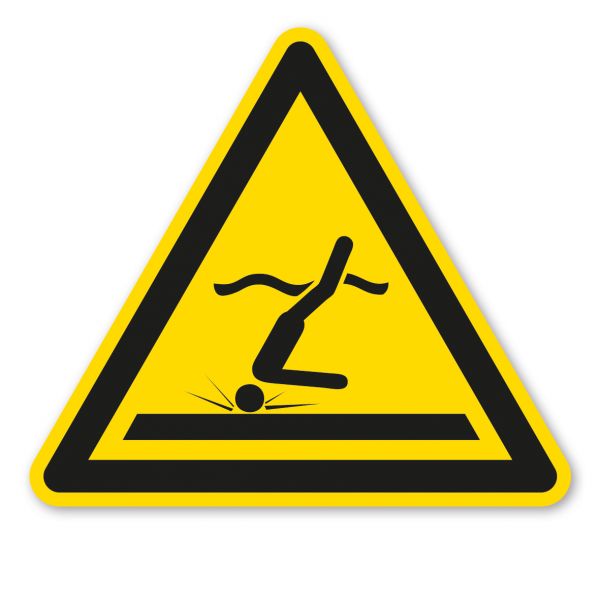 Warnzeichen Warnung vor flachem Wasser (Kopfsprung) – ISO 20712-1 - WSW006