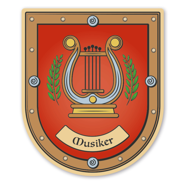 Maibaumschild / Zunftwappen Musiker - Musikverein - mit Zunftnamen oder Ihrem Wunschtext - Wappen B