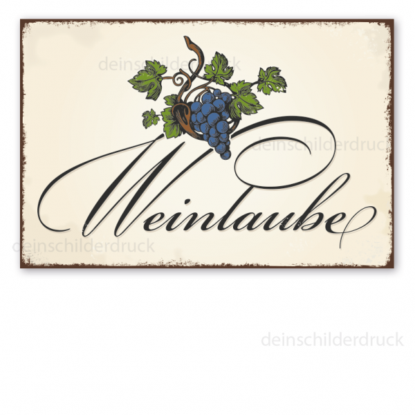 Retro Schild Weinlaube