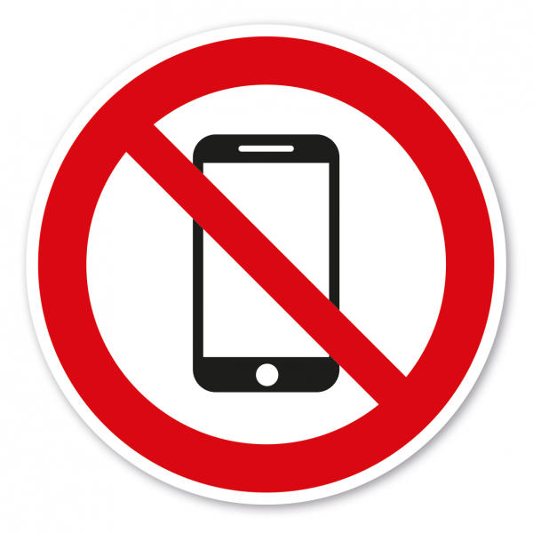 Verbotszeichen Handy-Smartphone-Mobil telefonieren verboten