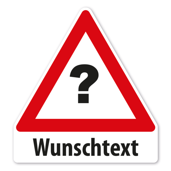Warnschild mit Gefahren-Verkehrszeichen aus unserem Sortiment und Wunschtext