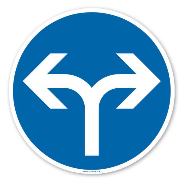 Bodenkleber für Lern- und Bewegungspfade - Vorgeschriebene Fahrtrichtung rechts und links - Verkehrszeichen VZ-214-30 - BWP-02-62 – Verkehrserziehung