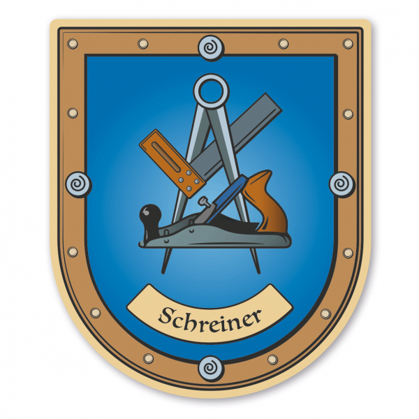 Maibaumschild / Zunftwappen Schreiner mit Zunftnamen oder Ihrem Wunschtext - Wappen B