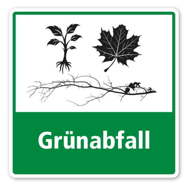 Schild zur Abfalltrennung - Grünabfall