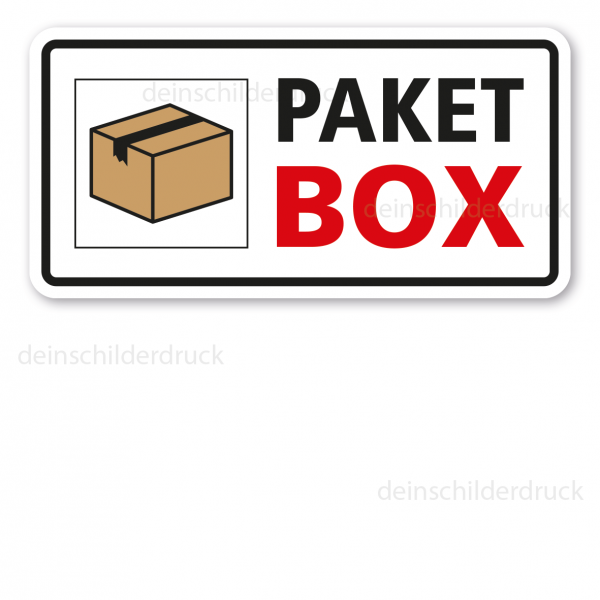 Schild für Paketzusteller - Paketbox