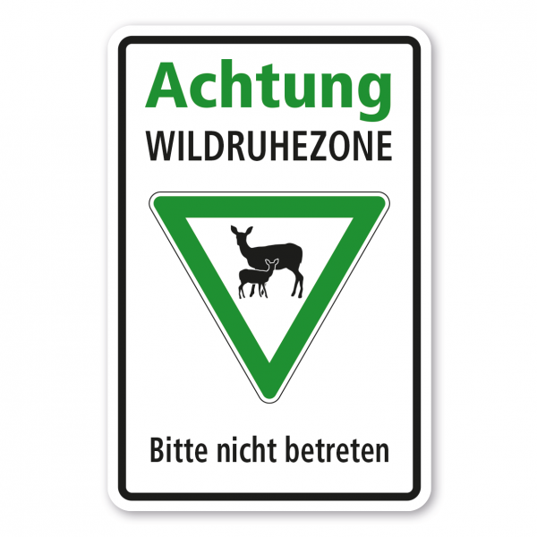 Hinweisschild Achtung Wildruhezone - Bitte nicht betreten - Kombi