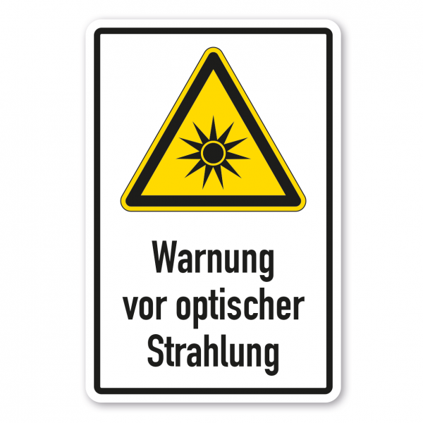 Warnschild Warnung vor optischer Strahlung - Kombi - ISO 7010 - W0027-K