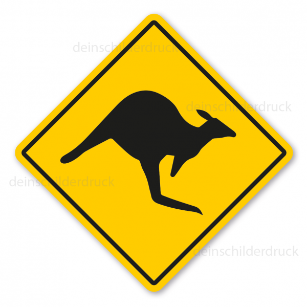 Australisches Warnschild / Verkehrsschild Achtung Känguru