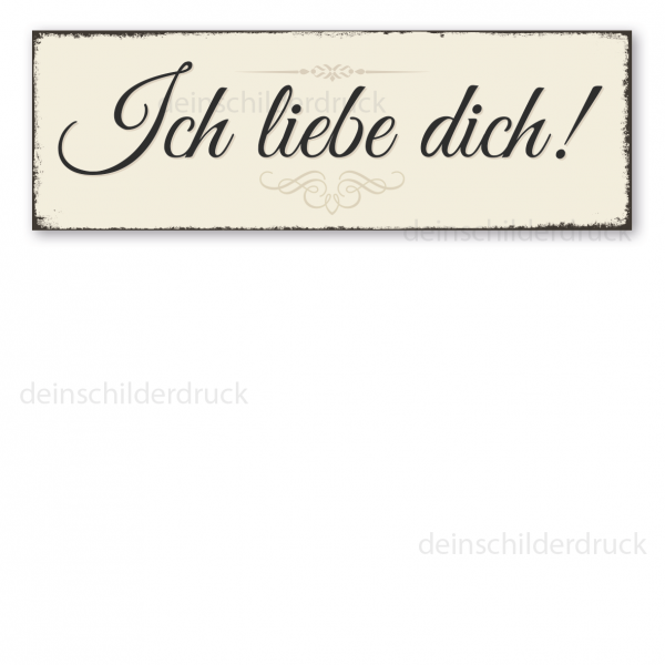 Retro Schild Ich liebe dich