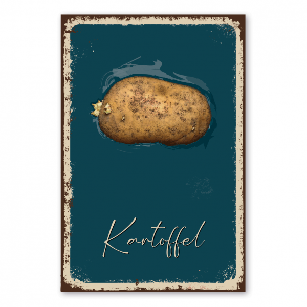 Retroschild / Vintage-Schild Kartoffel