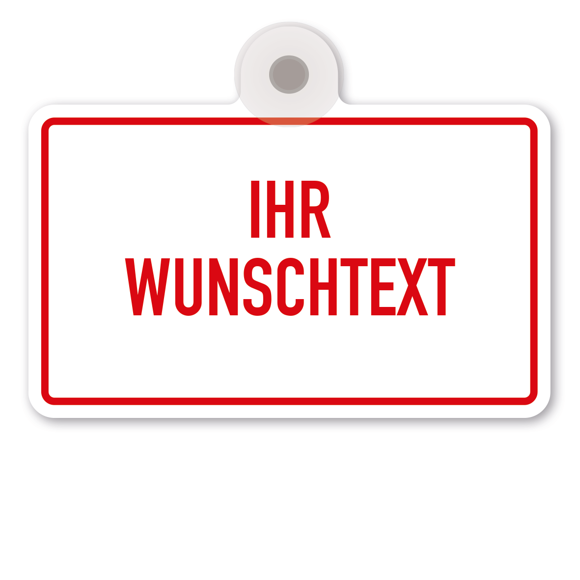 Saugnapfschild mit Ihrem Wunschtext - für Glastüren und andere glatte  Flächen – 200 x 150 mm