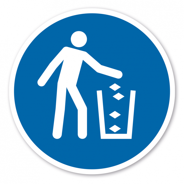 Gebotszeichen Abfallbehälter benutzen – ISO 7010 - M030