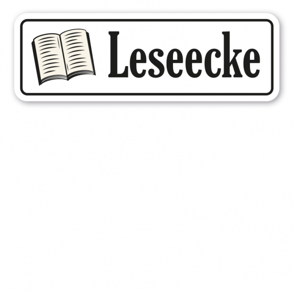Schild Leseecke - mit Buch