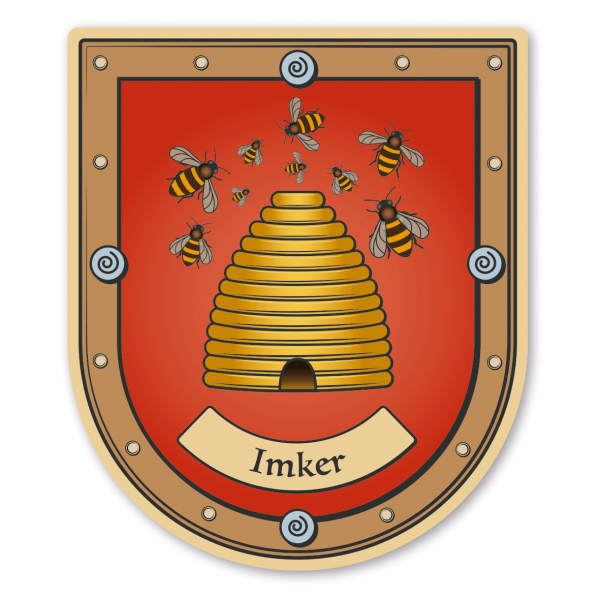 Maibaumschild / Zunftwappen Imker mit Zunftnamen oder Ihrem Wunschtext - Wappen B