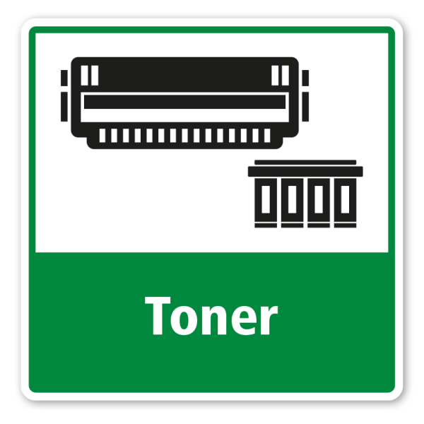 Schild zur Abfalltrennung - Toner