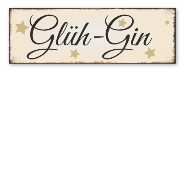Schild für Weihnachtsmärkte Glüh-Gin in Retro-Ausführung