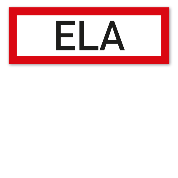 Brandschutzschild ELA - Elektroakustische Anlage