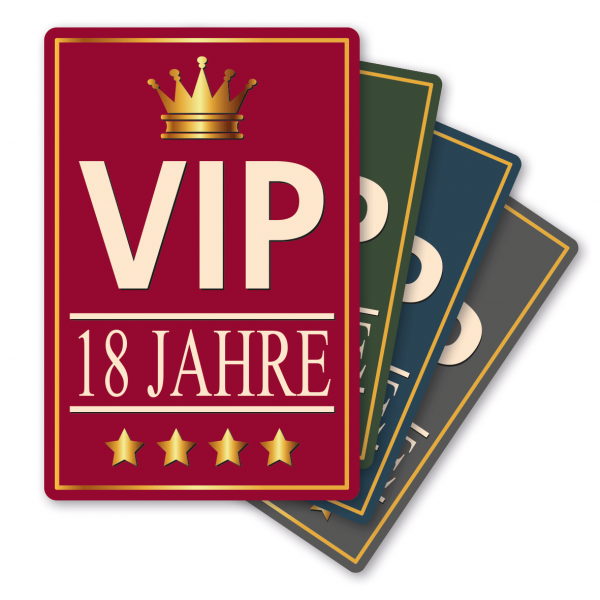 Fun-Schild Geburtstag - VIP - 18 Jahre