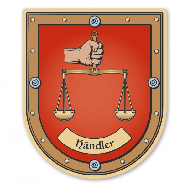 Maibaumschild / Zunftwappen Krämer - Händler - Kaufleute - mit Zunftnamen oder Ihrem Wunschtext - Wappen B