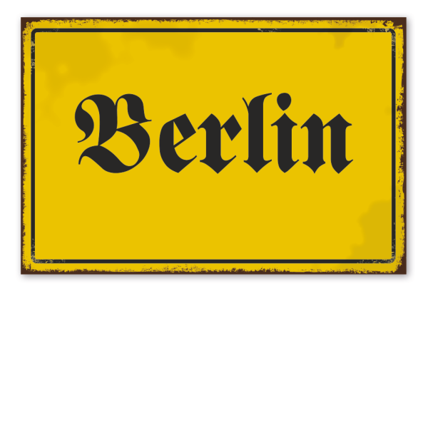 Retro Schild Ortsschild - mit Ihrem Stadtnamen