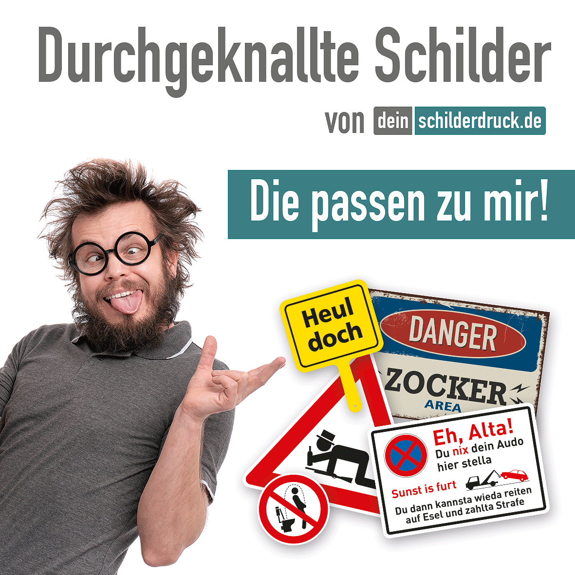 Lustiges Verkehrskombinationsschild Vorsicht Schützenfest Vor