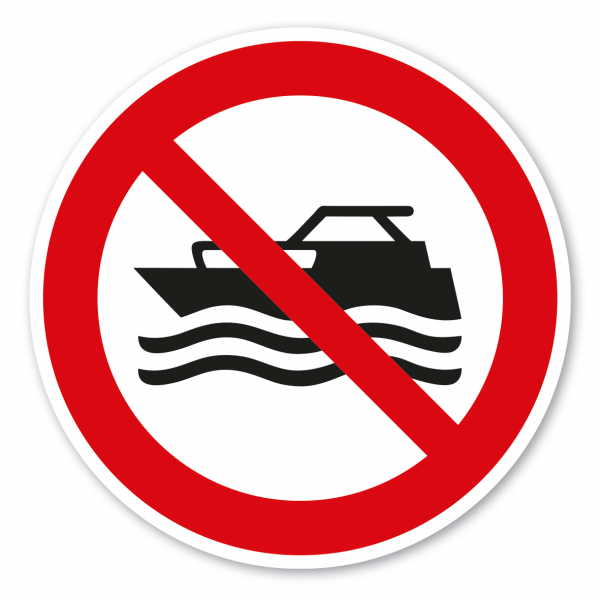 Verbotszeichen Maschinenbetriebene Boote verboten – ISO 20712-1 - WSP009