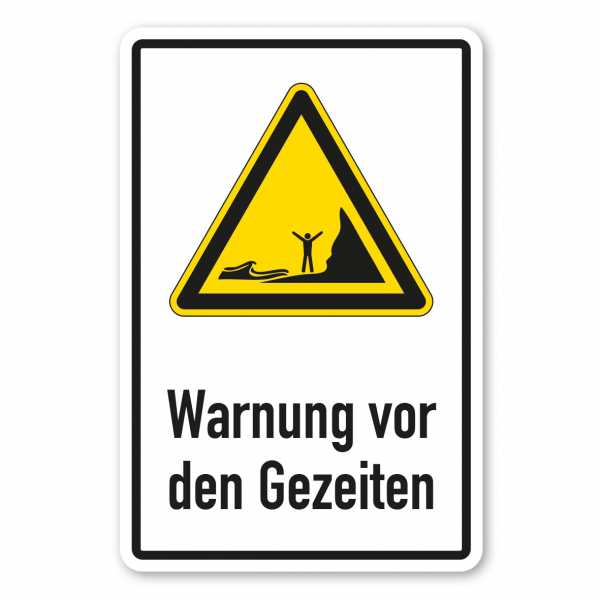 Warnschild Warnung vor den Gezeiten - Kombi - ISO 20712-1 - WSW018-K