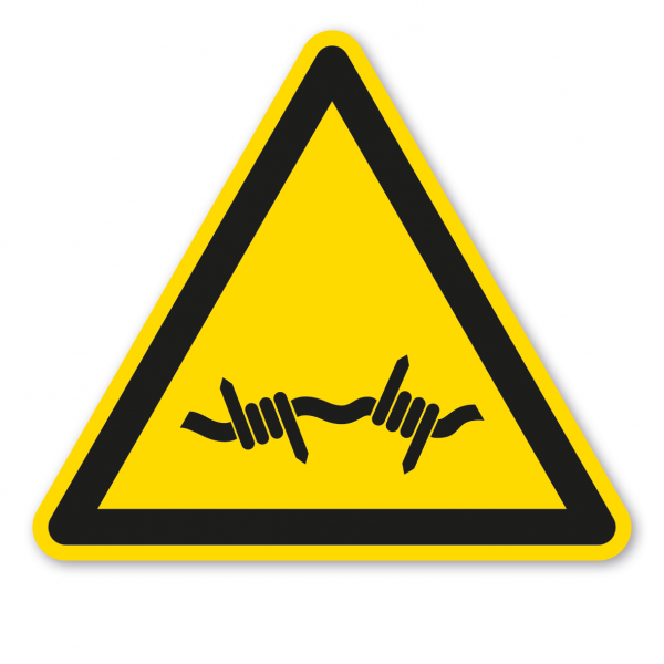 Warnzeichen Warnung vor Stacheldraht – ISO 7010 - W033