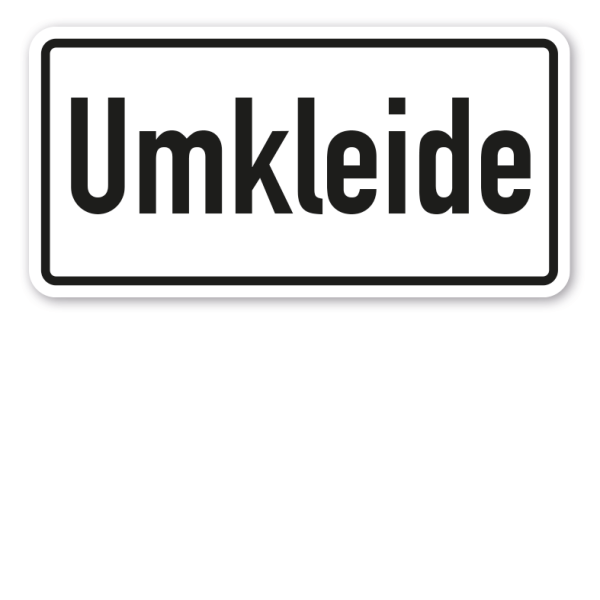 Hinweisschild Umkleide