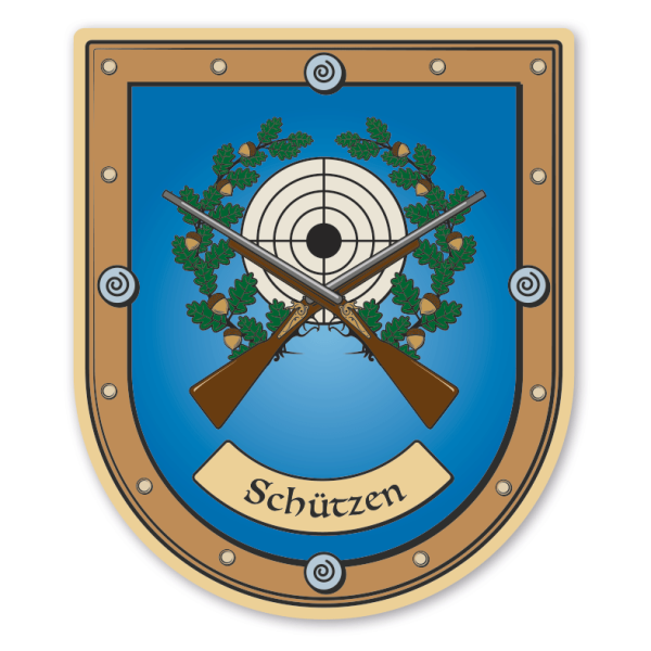 Maibaumschild / Zunftwappen Schützen - Schützenverein - mit Zunftnamen oder Ihrem Wunschtext - Wappen B
