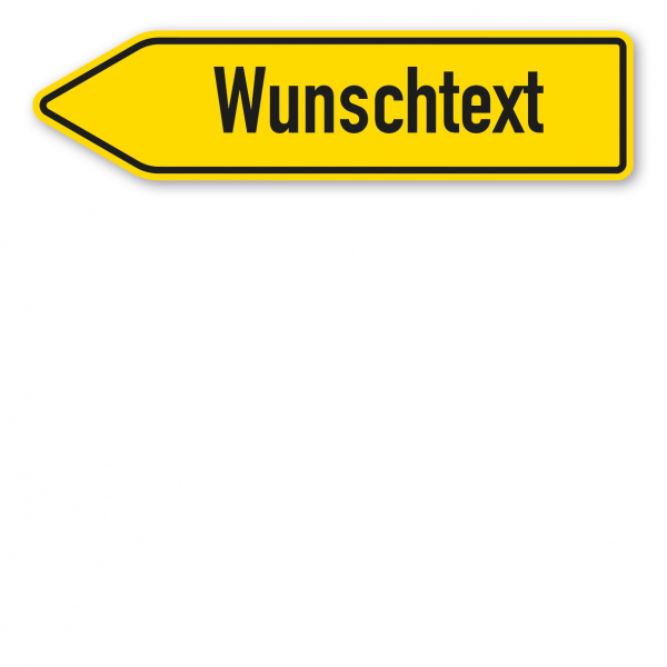 Pfeilschild / Pfeilwegweiser – individuelle Ausführung in gelb/schwarz